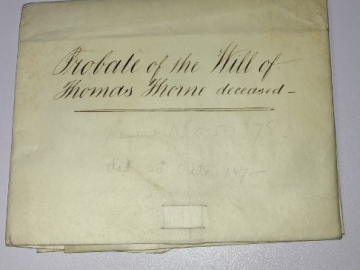 Photo: Probate of the will of Thomas Jhorne deceased
